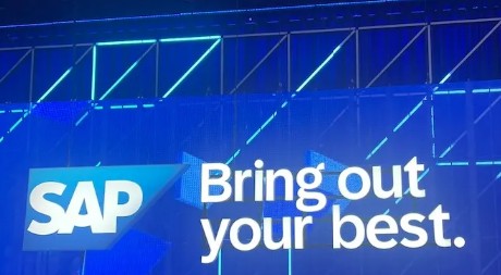 SAP AppHaus stage screen reading 'Bring out your best'